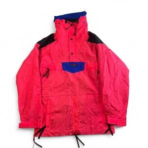 Vintage 90's Men's Columbia Anorak Jacket 1/4 Zip Size Small-Colorblock-Hooded